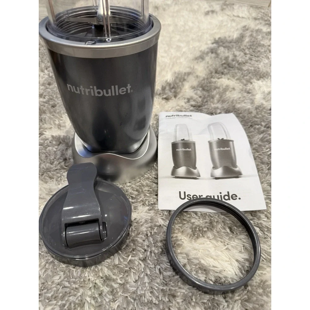 Nutribullet 600W Original Personal Blender Gray NBR-0601WM Cup Lid Ring Manual